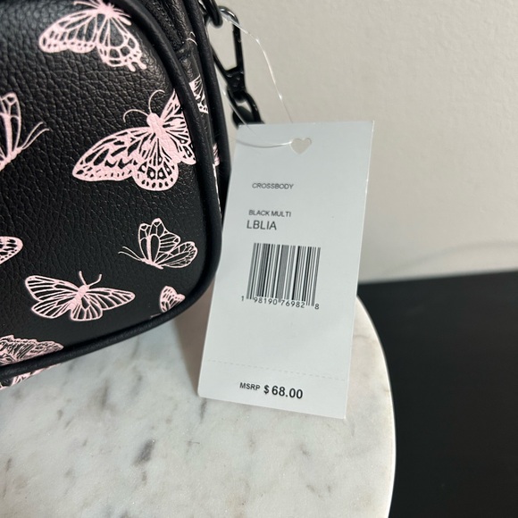 Betsy Johnson Black Butterfly Print Women's Bag - Picture 4 of 6